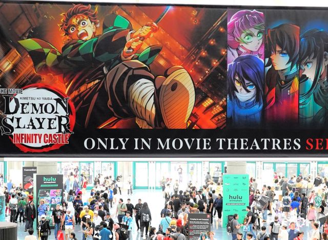 米ロサンゼルスで開催された「アニメエキスポ」で、アニメ映画「劇場版『鬼滅の刃』無限城編　第一章　猗窩座再来」の劇場公開が予告されていた=2025年7月3日