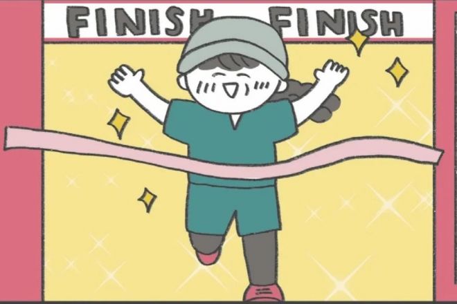 ありまさんの母は、49歳でフルマラソンに挑戦し、完走しました