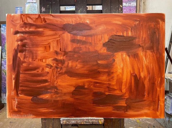 作品名『朝陽に目覚める睡蓮池』。完成した作品は76層からできており、その1層目。