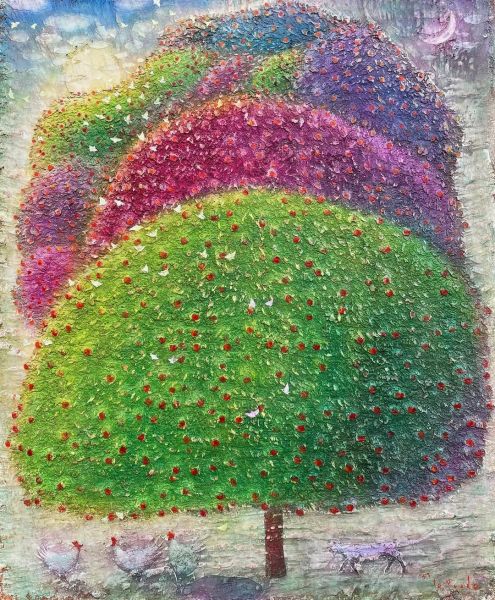 作品名『日と月と五色の林檎の木』