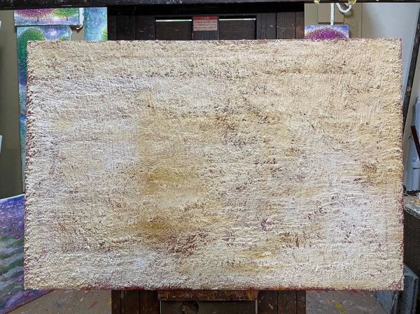 作品名『朝陽に目覚める睡蓮池』。完成した作品は76層からできており、その12層目。