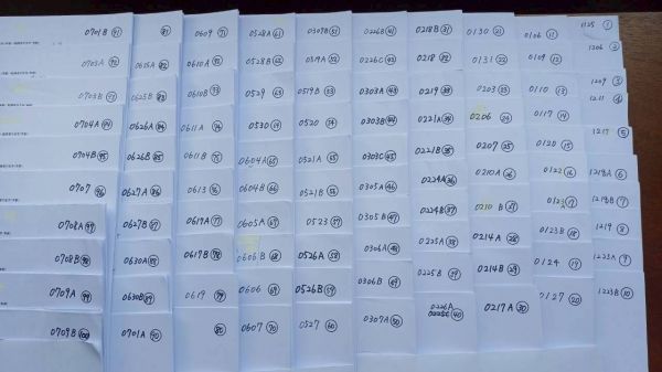 100人の聞き取りは、手元の紙に書き込みながら行った＝水原和美さん提供