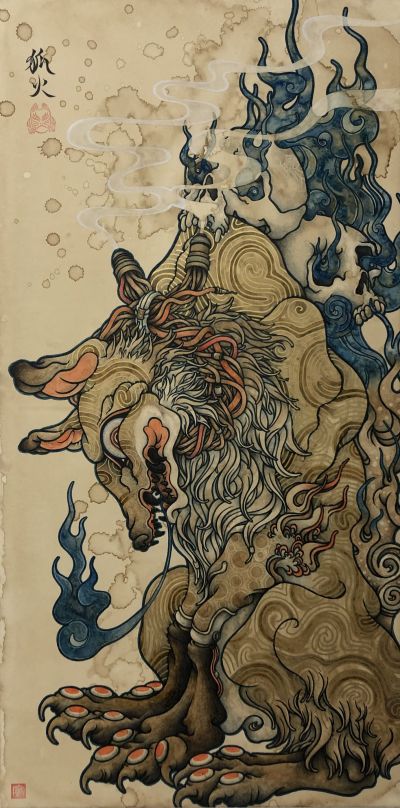 Oka Yukaさんが描いた「狐火」
