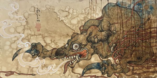 Oka Yukaさんが描いた妖怪「わいら」。鳥山石燕の『画図百鬼夜行』にも描かれている