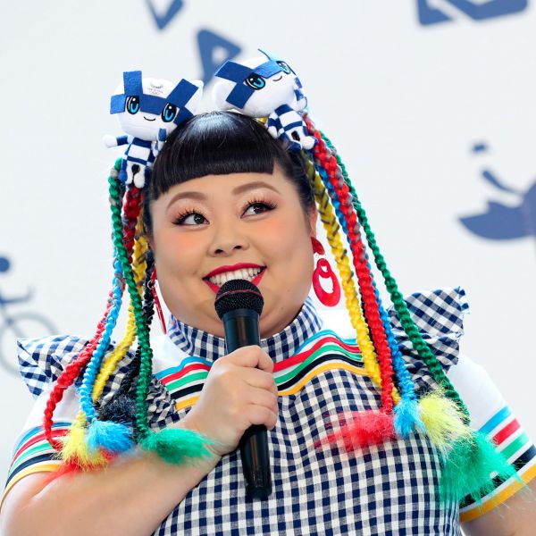 東京五輪の観戦チケット抽選申し込み受け付け開始イベントに登場した渡辺直美＝2019年、遠藤啓生撮影