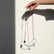 geometric motif long neckless