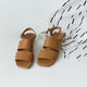 square toe leather strap sandal