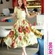 花柄シフォンフレアワンピース