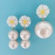 マーガレット×コットンパールピアス（１drop pearl or 2 drops pearl）