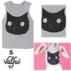 Valfre ヴァルフェー アメリカの 可愛い 黒猫 Tシャツ S サイズ BRUNO catTshirt ネコ トップス ノースリーブ レディース かわいいねこ 猫グッズ 海外 ブランド