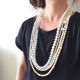 cotton pearl long 4 necklace