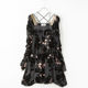 シフォン花柄ワンピース