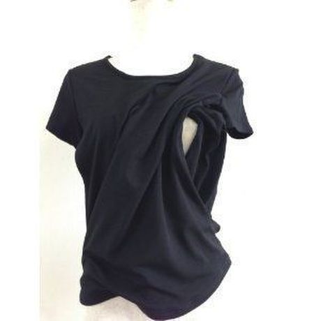 【 MADE IN JAPAN 】授乳機能付き Tシャツストレッチベア天竺1-017〔出産後用授乳服〕