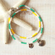Double Beads Bracelet -Green×Yellow-
