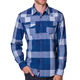 【PX】Cooper Long-Sleeved Blue and White プラッド メンズ シャツ：AC002