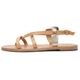 【GEORGE & NINA】Hoba Camel and Golden Leather Greek レディース サンダル：AA008