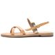 【GEORGE & NINA】Tiga Camel and Golden Leather Greek レディース サンダル：AA009