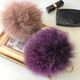 ?? ファーチャーム 大 BEIGE/PURPLE ??