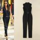 海外インポートブラックヴィクトリア着用デザインベルト付オールインワンサロペット黒