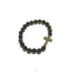 【EOLE】64CUT-ONYX/CROSS BRACELET[K18GOLD FINISH & yellow CZ 17pcs]