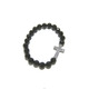 【EOLE】64CUT-ONYX/CROSS BRACELET[MIRROR FINISH & clear CZ 17pcs]