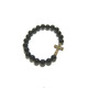 【EOLE】ONYX/CROSS BRACELET[K18GOLD FINISH & yellow CZ 17pcs]