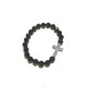 【EOLE】64CUT-ONYX/CROSS BRACELET[MIRROR FINISH & w.diamond 17pcs]