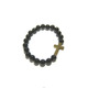 【EOLE】ONYX/CROSS BRACELET[K18GOLD FINISH & yellow CZ 1pcs]