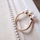 K18 Three Pearl Ring