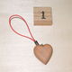ストラップ 木製ハート さくら