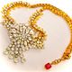 Vintage Renaissance ネックレス Fringed flower rhinestone statement necklace VRNL 01