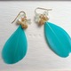 羽根ピアス【cyan】