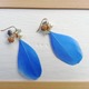 羽根ピアス【blue】