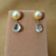 GoldenPearl Charm Earrings(GreenAmethyst)