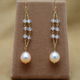 WhiteTopaz&F.W.Pearl Design Earrings