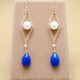 Lapis&AKOYA Pearl Design Earrings
