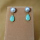AKOYA Pearl&Chrysoprase Charm Earrings