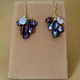 Black F.W.Pearl&WhiteLabradorite Prism Earrings