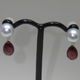 AkoyaPearl Charm Earrings(Garnet)