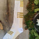 SHIROMA high socks - iceblue×white -