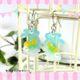 『水色ウサギ』金属ピアス・樹脂ピアス・イヤリング　　　〈手描き〉