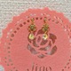 スワロフスキー使用?花の雫ピアス