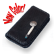 スマホ レザーケース・黒(光る牛革ロロマ、Wステッチ)横開き 2ポケット（商品NO.D03）