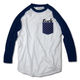 FUCK IN THE POCKET 3/4 Sleeve Raglan 【NAVY×WHITE】