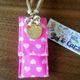 Key ホルダー Pink x White Dot