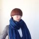 【あおもり藍コラボ】育てるリネンストール ハーフ 藍色