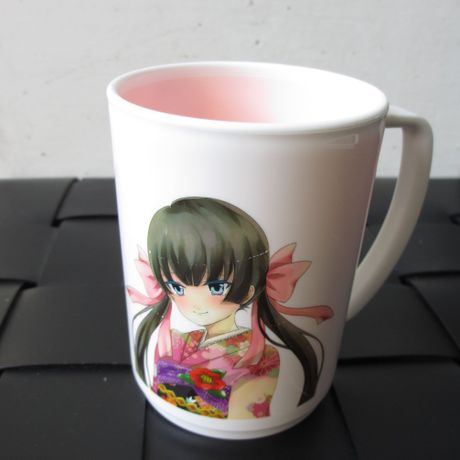 萌えアニメ絵入コップ ボタン