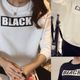 アルファベットワイドラウンドネック長袖トップス