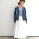 【loulu】 no-collar denim jacket