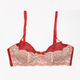 Floret Rose Red Underwire Bra